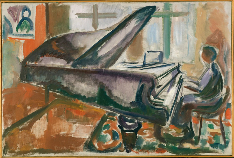 Ved det store pianoet - Edvard Munch