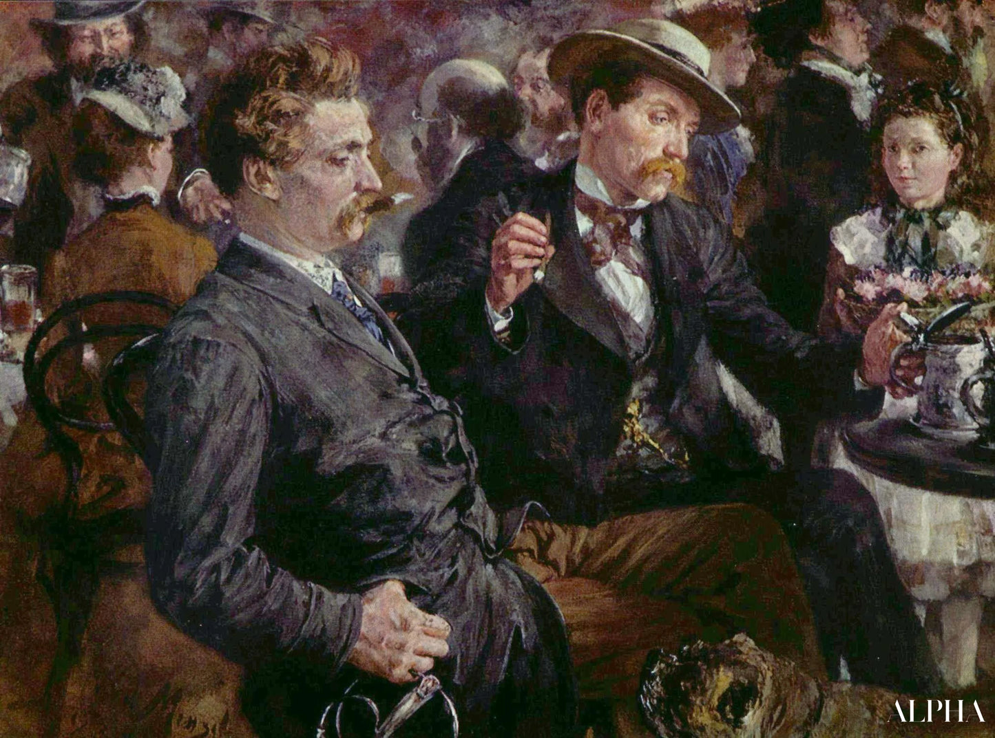 Reproduction du tableau « Au jardin de la bière - Adolph von Menzel » par Alpha Reproduction en peinture à l’huile