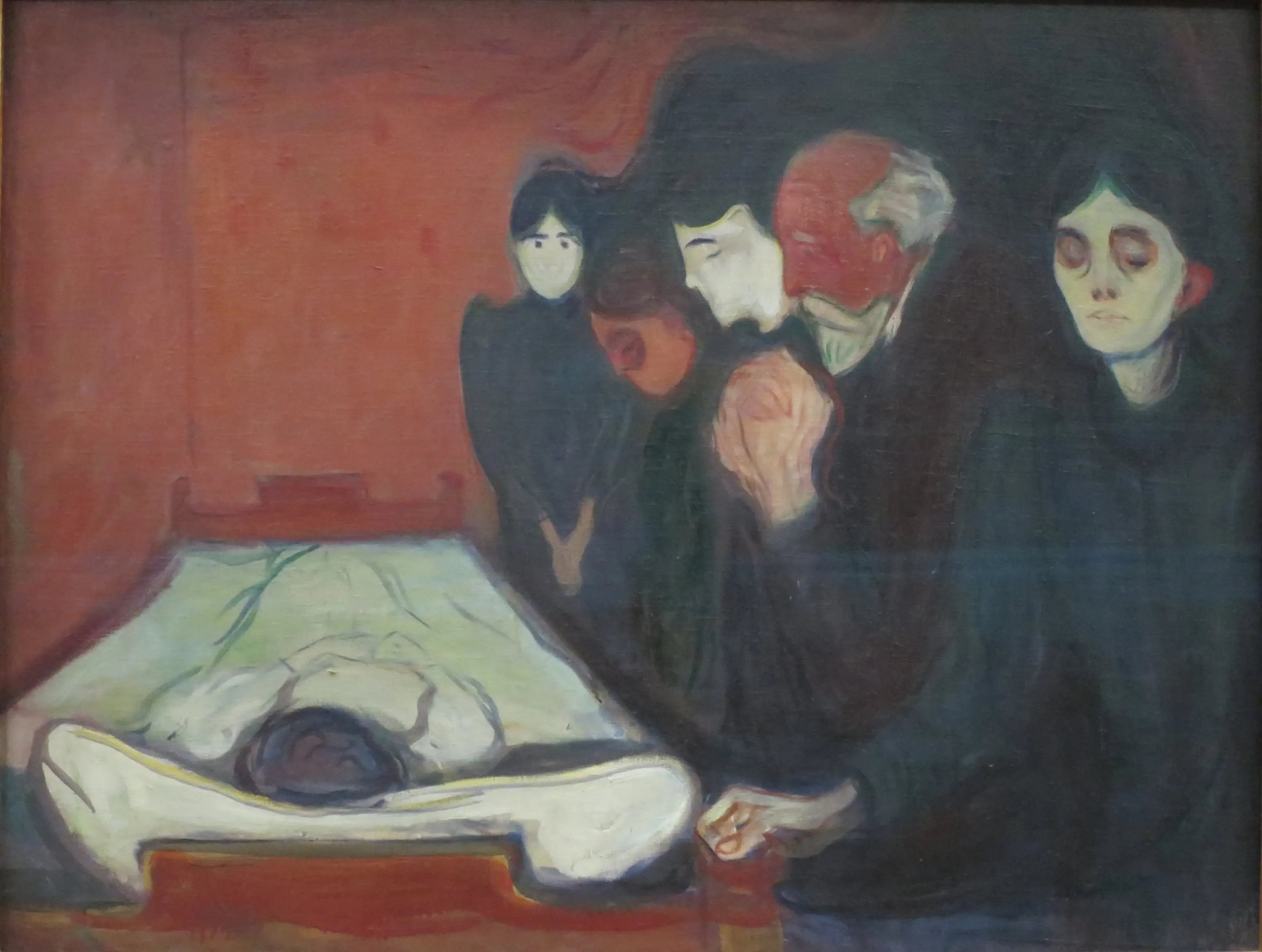 Reproduction du tableau « Au lit de mort - Edvard Munch » par Alpha Reproduction en peinture à l’huile