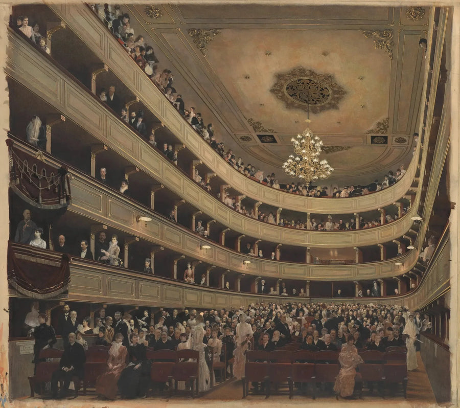 Auditorium av gamle Burgtheater - Gustav Klimt