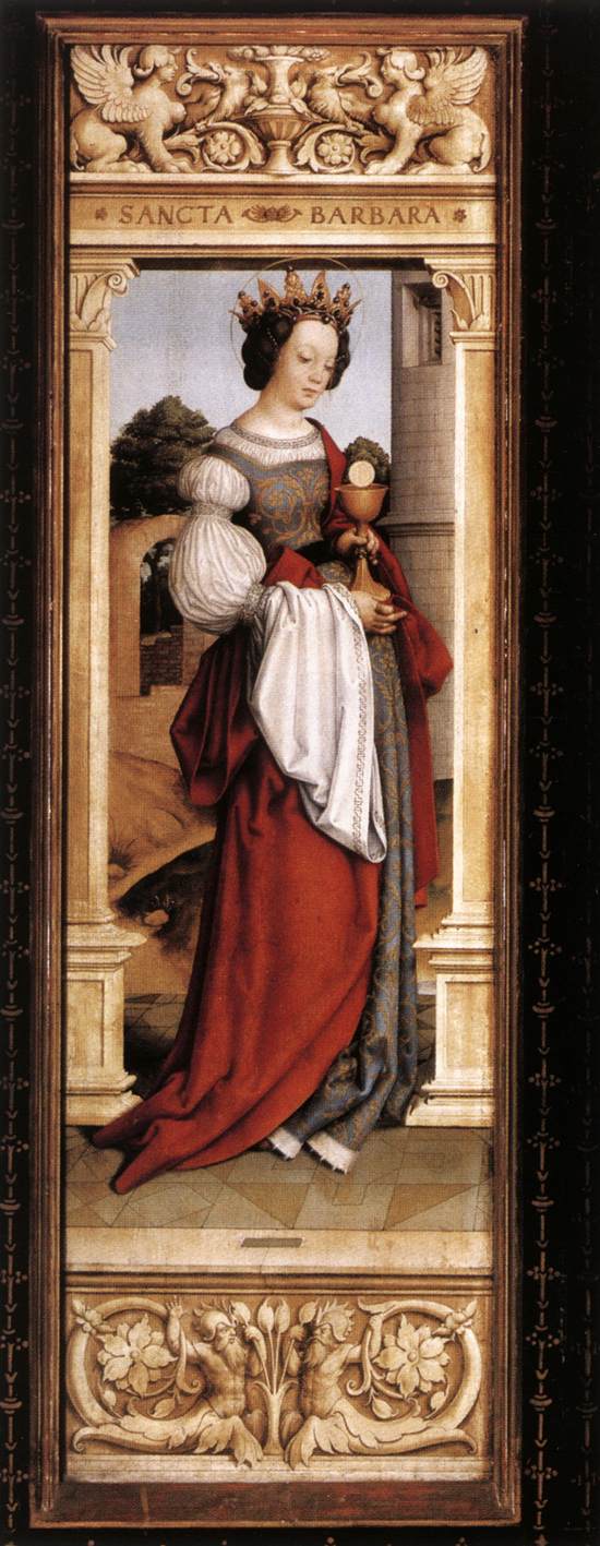Relieff av Saint Sebastian: Saint Barbara - Hans Holbein den eldre