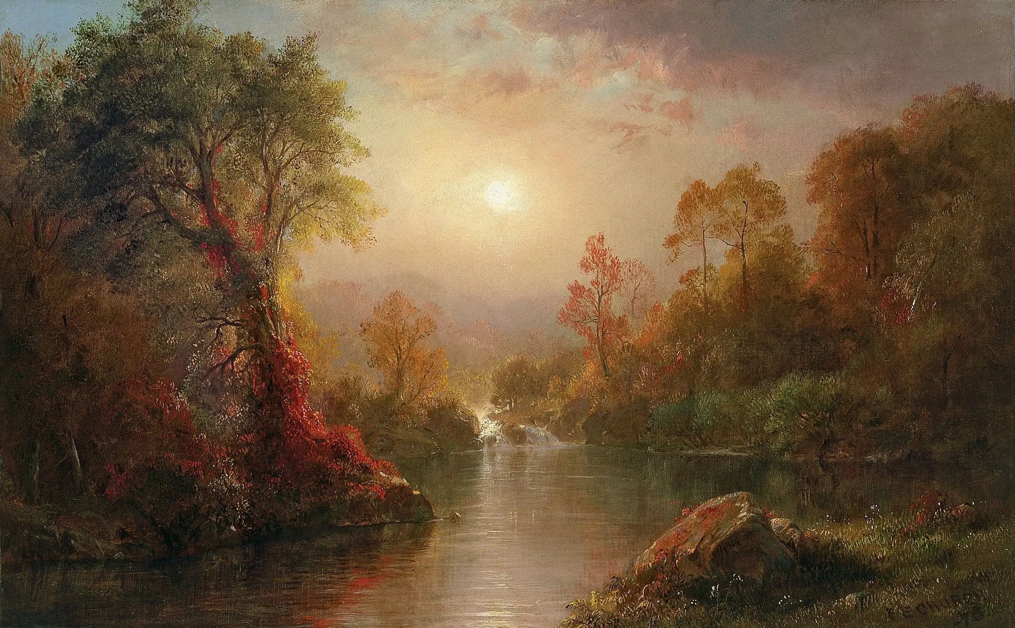 Automne - Frederic Edwin Church image 1 reproduction réalisée par Alpha Reproduction