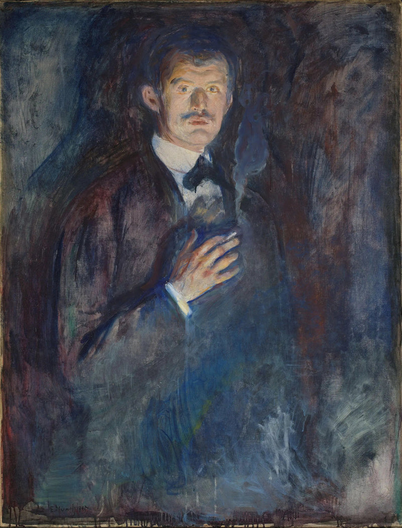 Selvportrett med sigarett - Edvard Munch