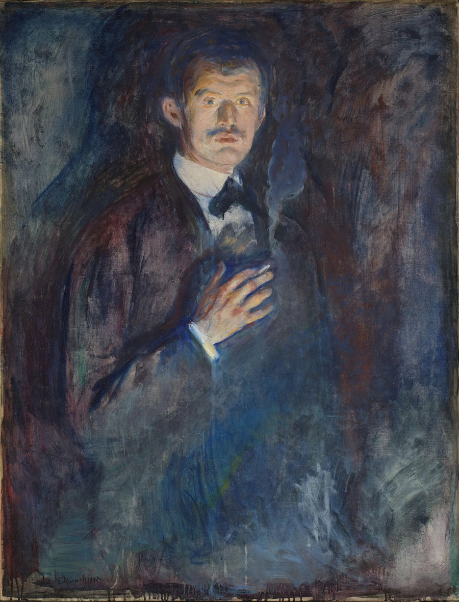 Selvportrett med sigarett - Edvard Munch