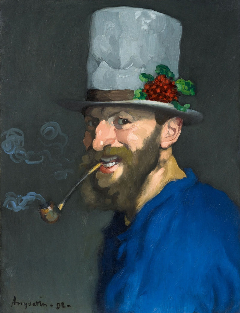 Selvportrett med pipe - Louis Anquetin