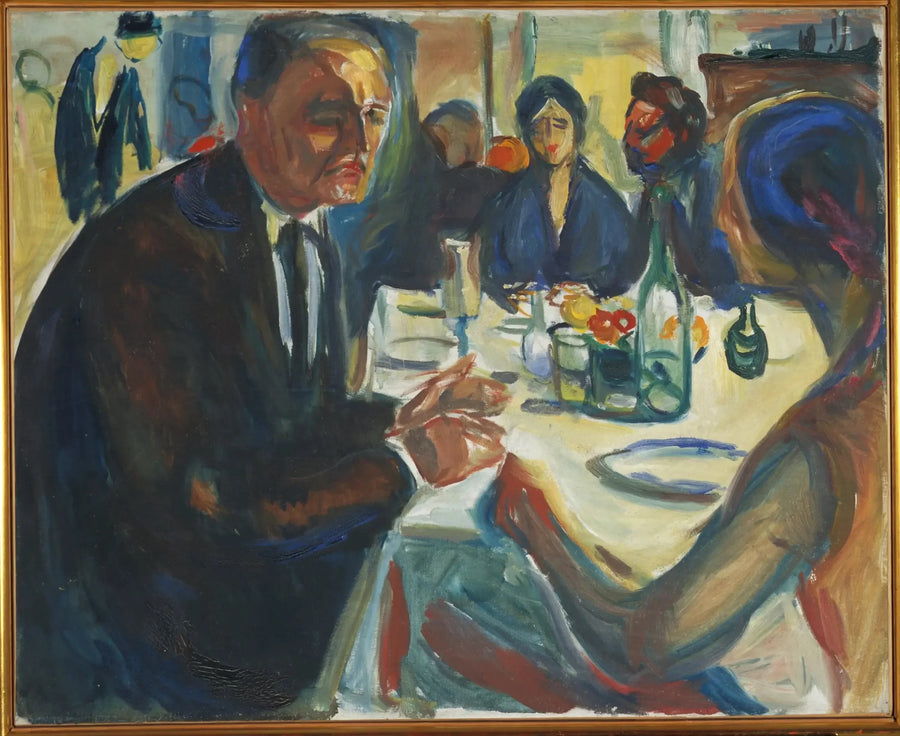 Selvportrett ved bryllupsbordet - Edvard Munch