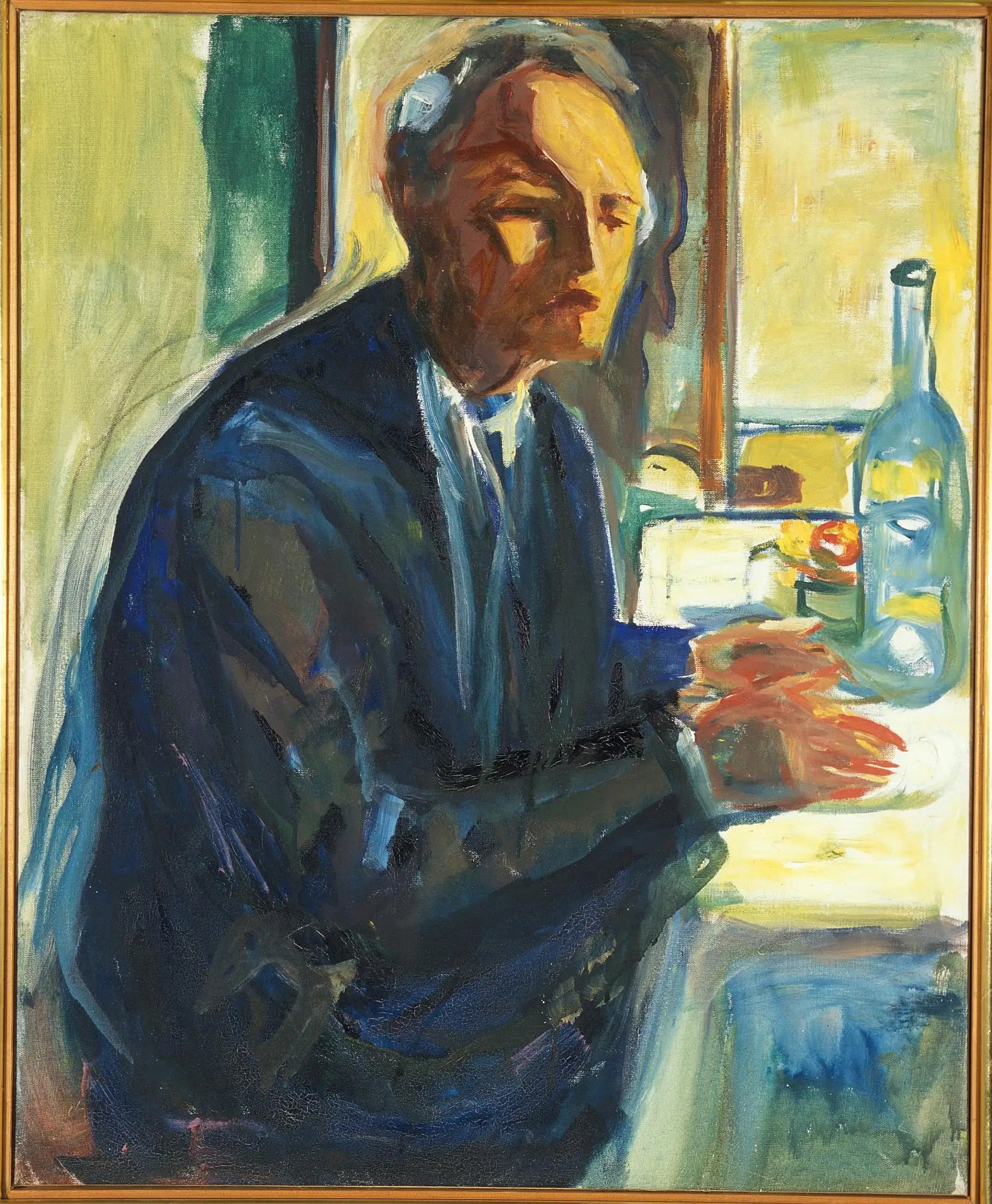 Reproduction du tableau « Autoportrait à la table de mariage - Edvard Munch » par Alpha Reproduction en peinture à l’huile