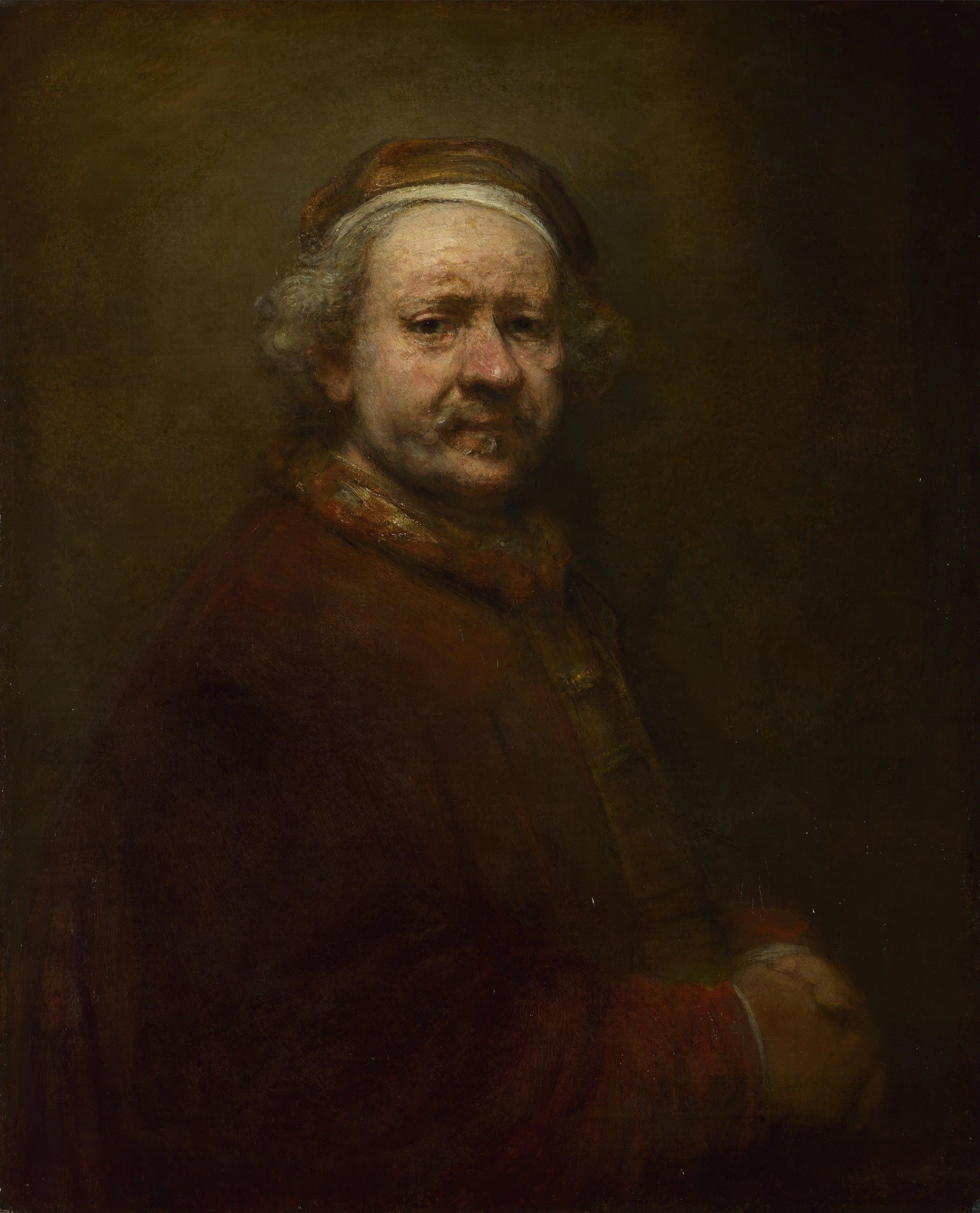 Autoportrait à l’âge de 63 ans — Rembrandt, 1669, National Gallery de Londres