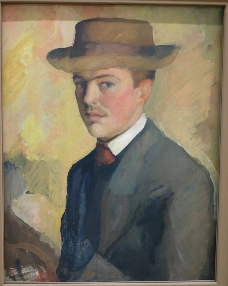 Selvportrett med hatt - August Macke