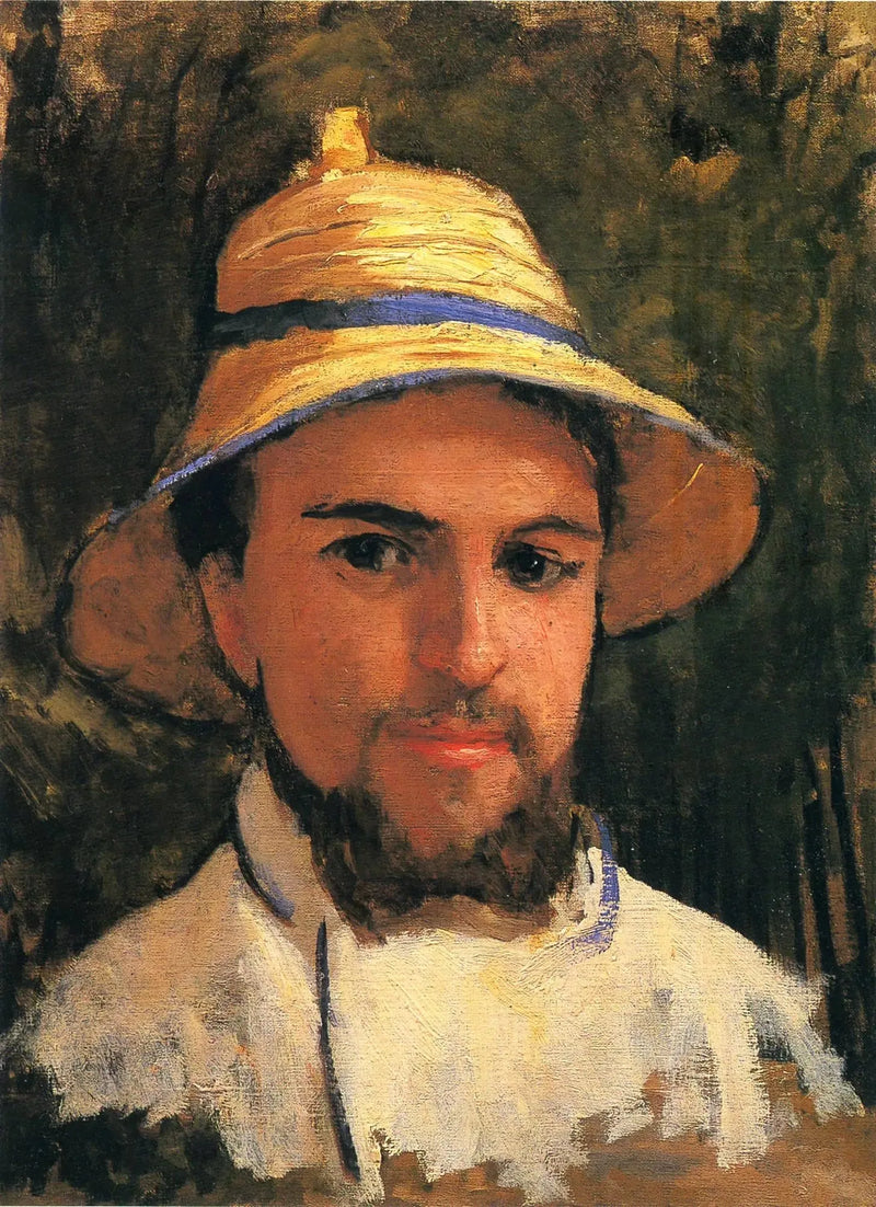 Selvportrett med stråhatt - Gustave Caillebotte