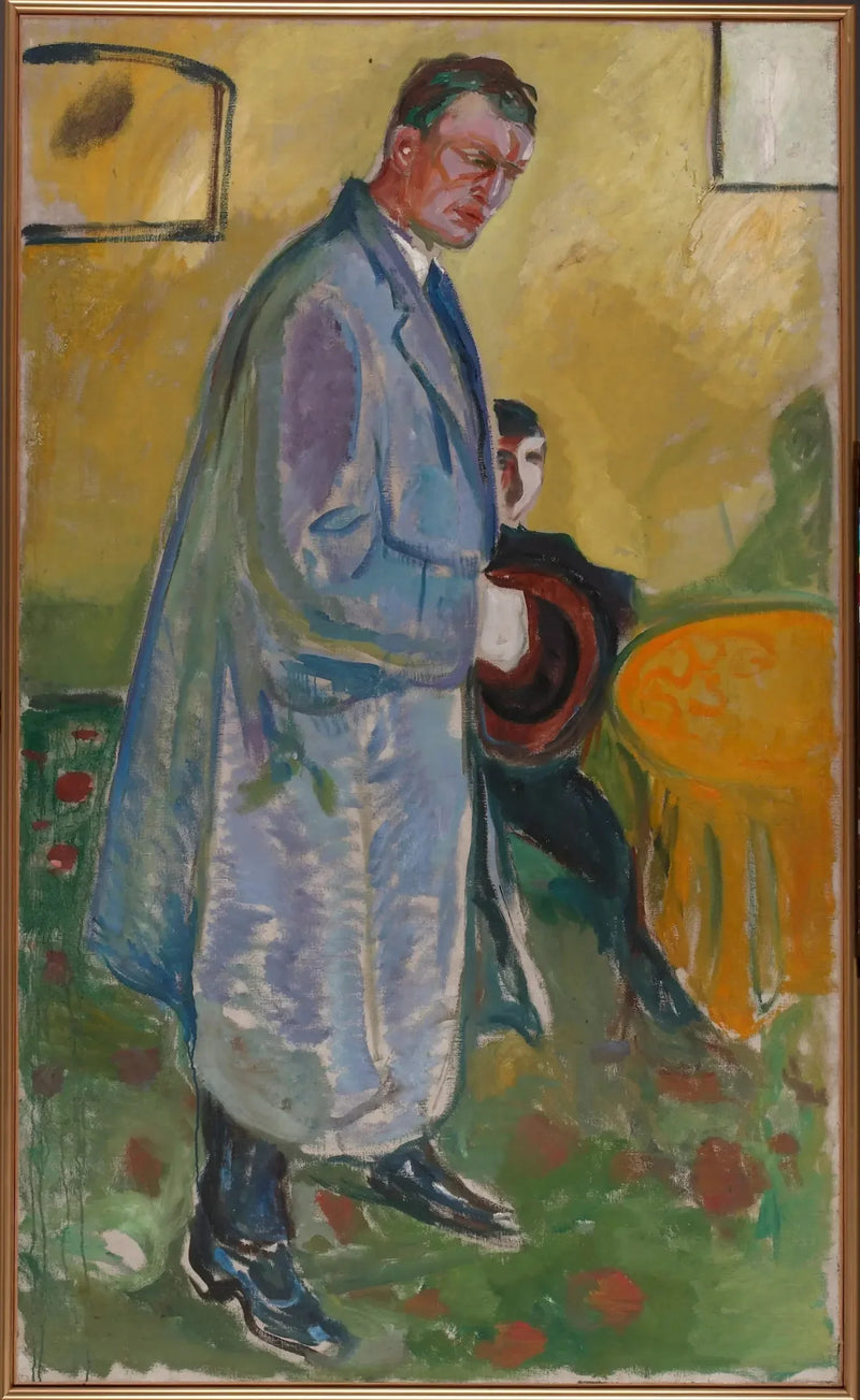 Selvportrett med hatt og frakk - Edvard Munch