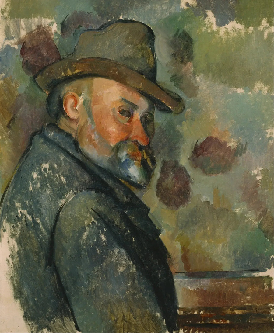 Selvportrett med hatt - Paul Cézanne