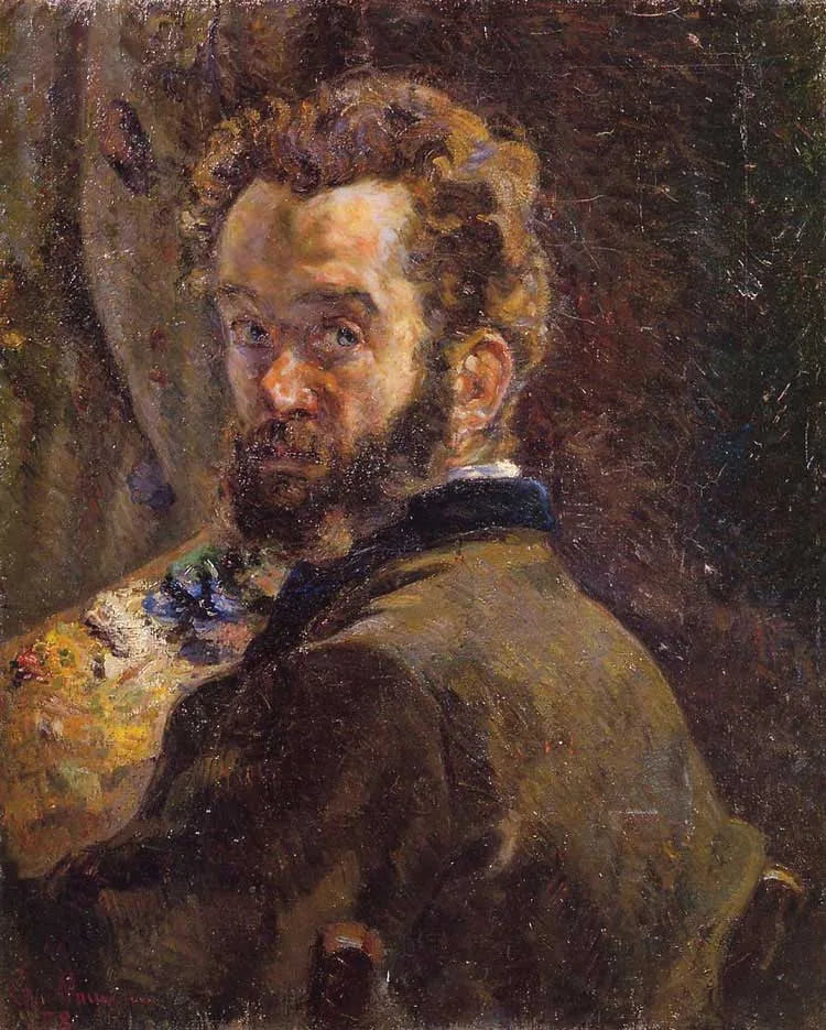 Selvportrett på staffeli - Armand Guillaumin