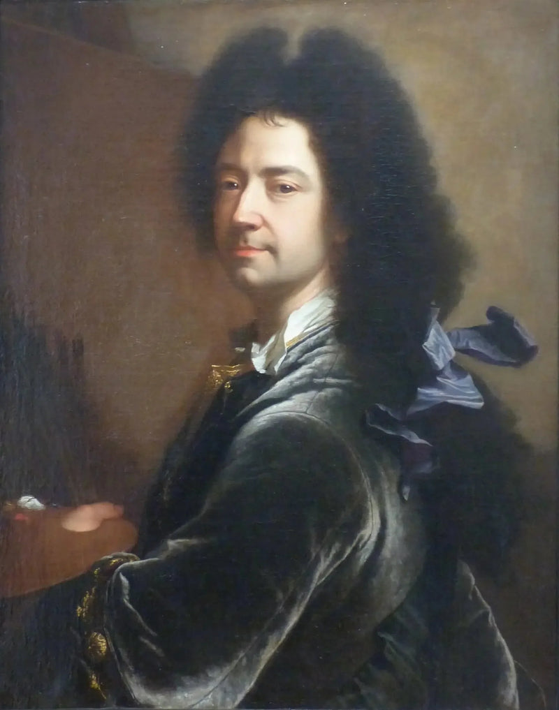 Selvportrett med svart snor - Hyacinthe Rigaud