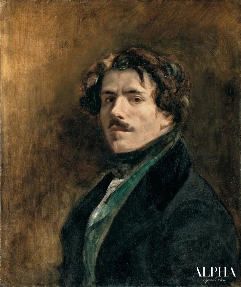 Autoportrait au gilet vert - Eugène Delacroix - Reproductions de tableaux et peintures haut de gamme