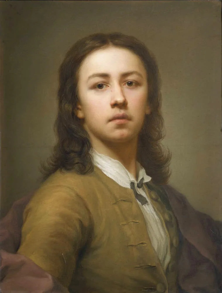 Selvportrett med rød frakk - Anton Raphael Mengs