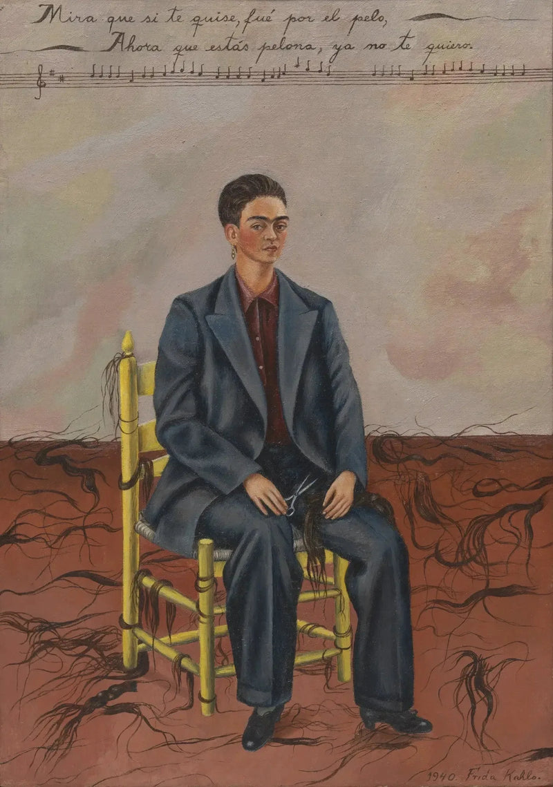 Selvportrett med kort hår - Frida Kahlo