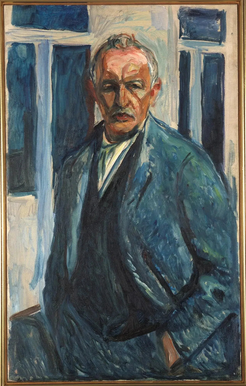Selvportrett med hendene i lommene - Edvard Munch