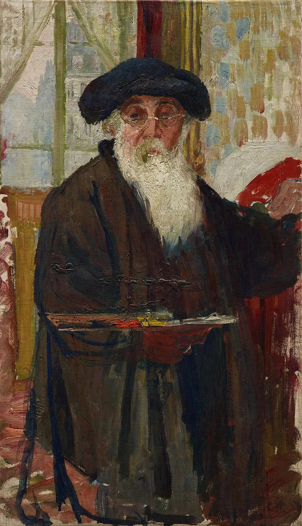 Autoportrait avec palette - Camille Pissarro image 1 copie de tableau peinte à la main