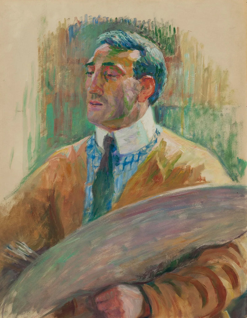 Selvportrett med palett - Théo van Rysselberghe