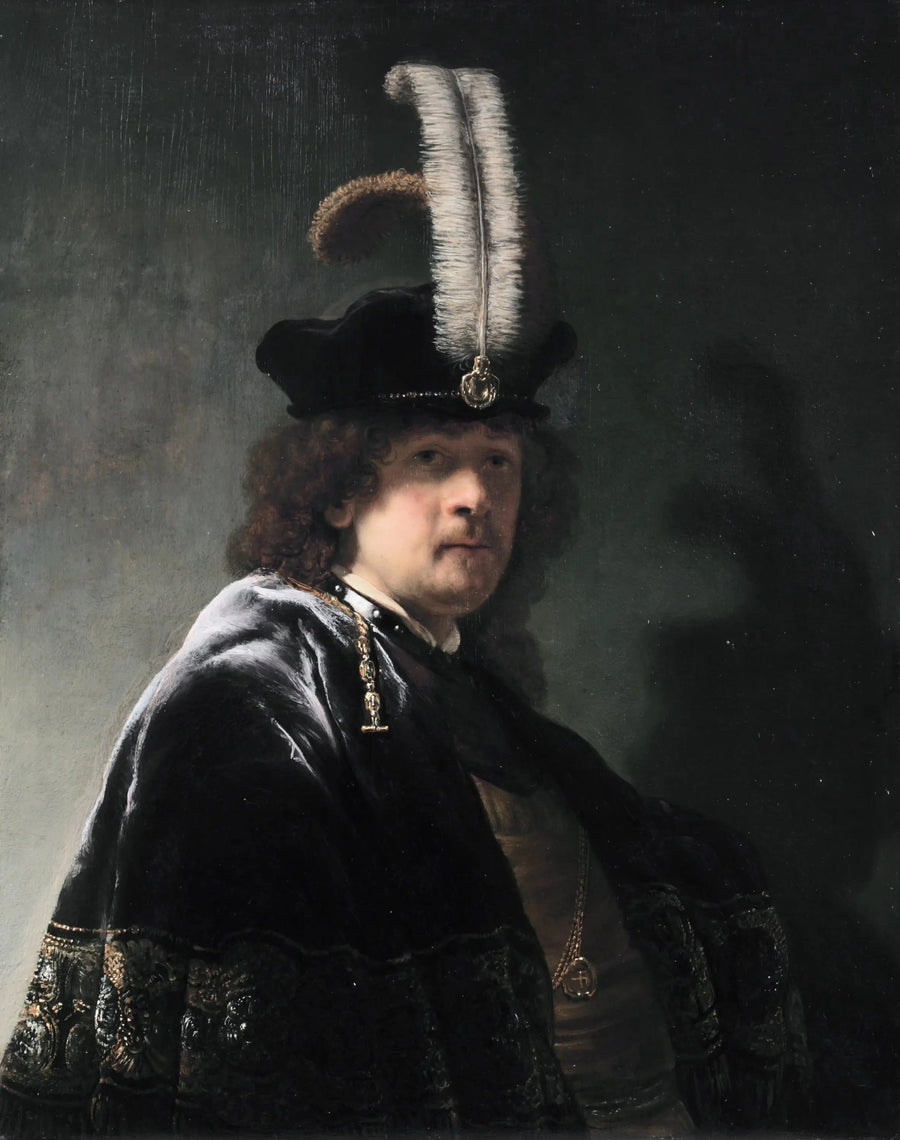 Selvportrett med fjærhatt - Rembrandt