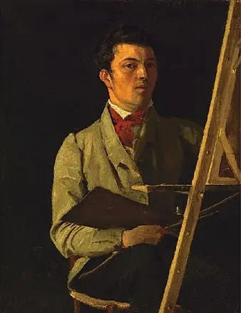 Selvportrett, Corot ved sitt staffeli - Jean-Baptiste Camille Corot