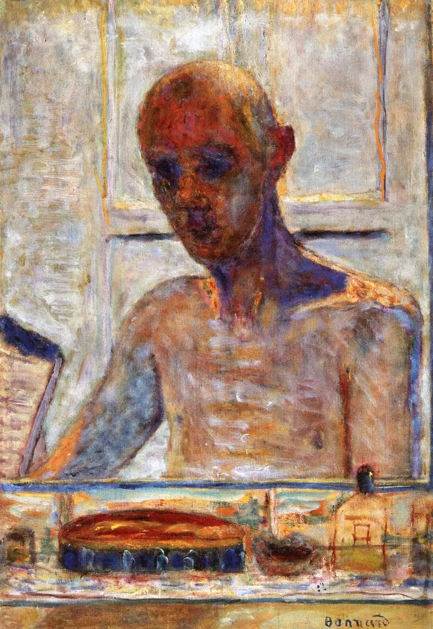 Autoportrait dans la glace du cabinet de toilette - Pierre Bonnard image 1 tableau peint à l’huile sur toile