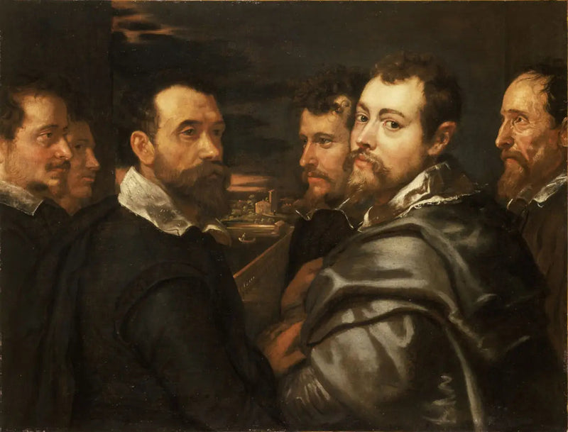 Selvportrett i en vennekrets i Mantova - Peter Paul Rubens