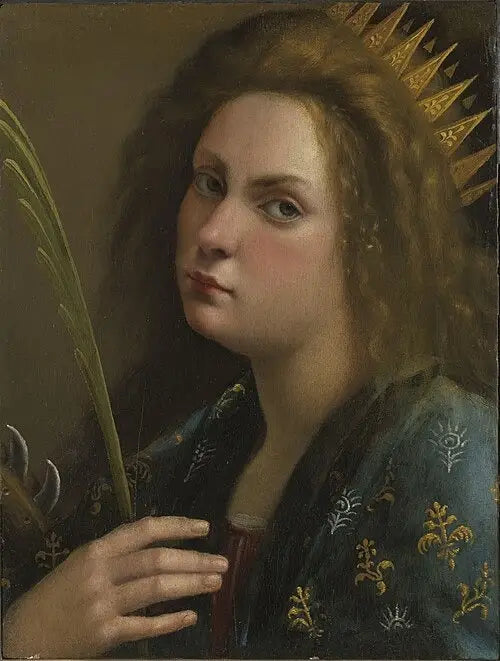 Selvportrett som Sankt Katarina av Alexandria - Artemisia Gentileschi