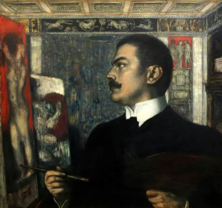 Selvportrett i studio - Franz Von Stuck