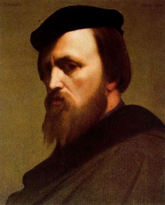 Autoportrait - Hippolyte Flandrin image 1 copie peinte à la main à l’huile