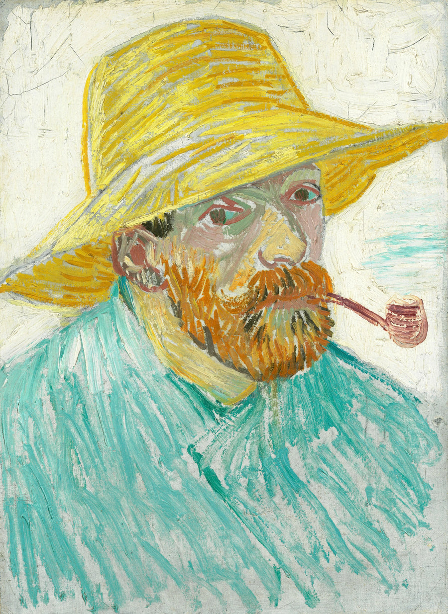 Selvportrett med stråhatt og pipe - Vincent van Gogh