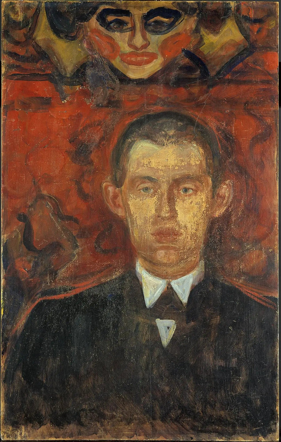 Selvportrett med kvinne maske - Edvard Munch