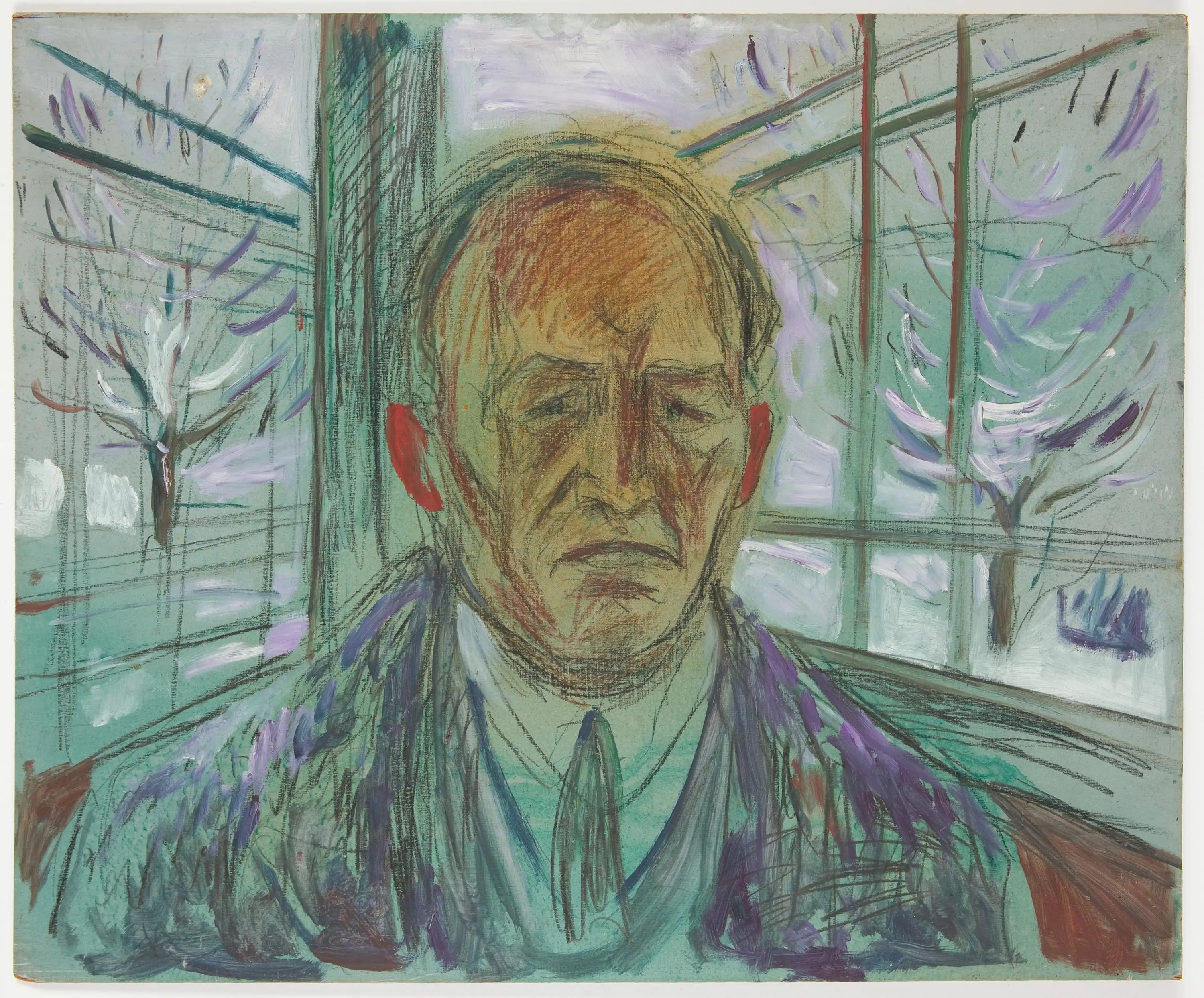 Reproduction du tableau « Autoportrait sur la véranda - Edvard Munch » par Alpha Reproduction en peinture à l’huile