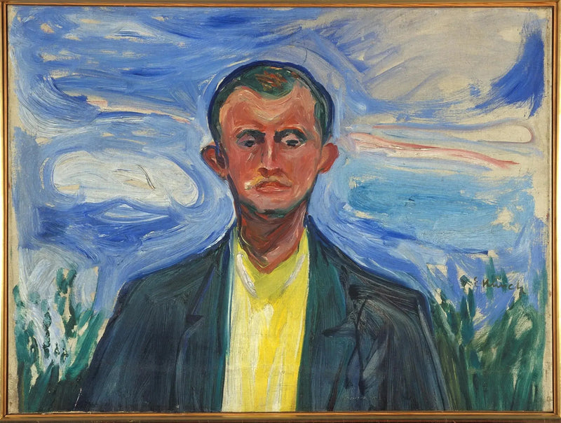 Selvportrett på en blå himmel - Edvard Munch