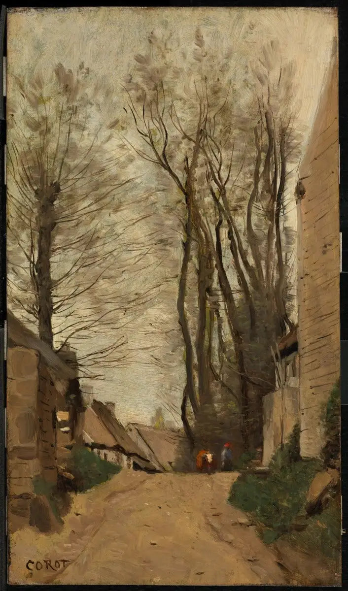 Auvers - En nedadgående gate - Jean-Baptiste Camille Corot