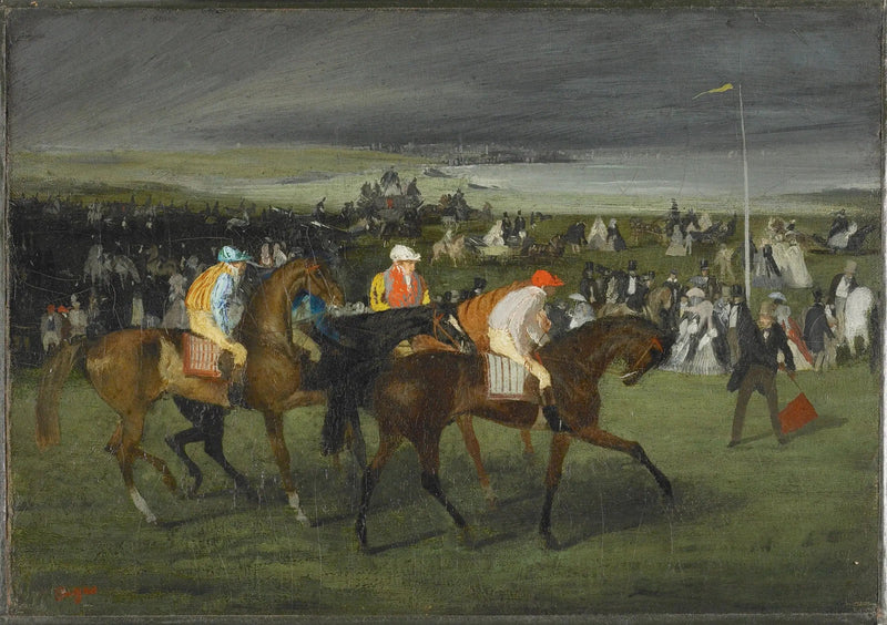 På hesteløpene, starten - Edgar Degas