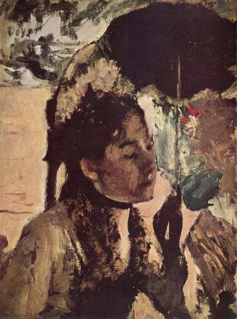 I Tuileriene, Kvinnen med parasoll - Edgar Degas