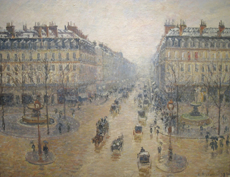 Avenue de l'Opéra, snøeffekt, om morgenen - Camille Pissarro