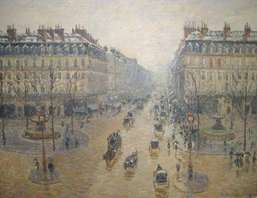 Avenue de l'Opéra, snøeffekt, om morgenen - Camille Pissarro