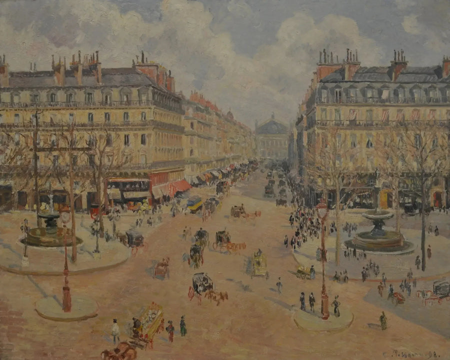 Avenue de l'Opéra, morgenens sol - Camille Pissarro