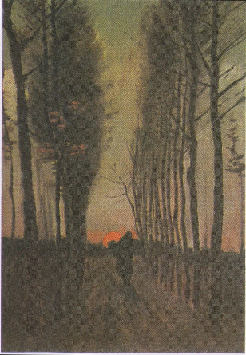 Allee av popler ved solnedgang - Vincent van Gogh