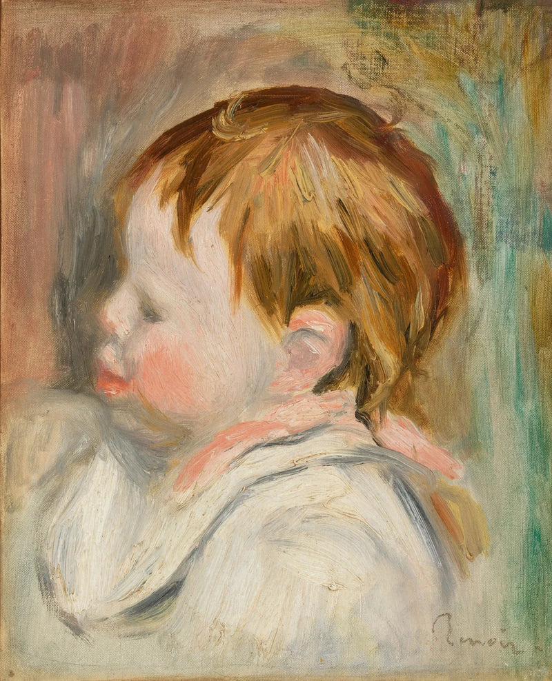 Babys hode (Barnets hode, profil til venstre) - Pierre-Auguste Renoir