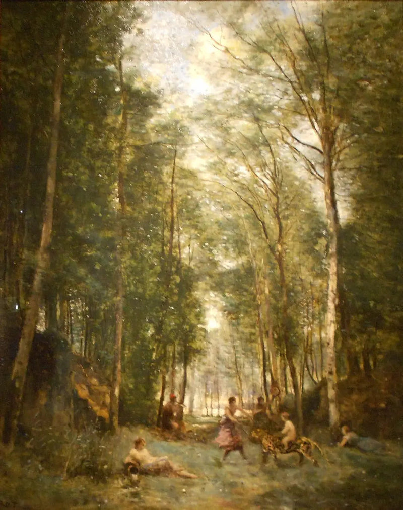 Vårens Bacchanale: Minne fra Marly-le-Roi - Jean-Baptiste Camille Corot