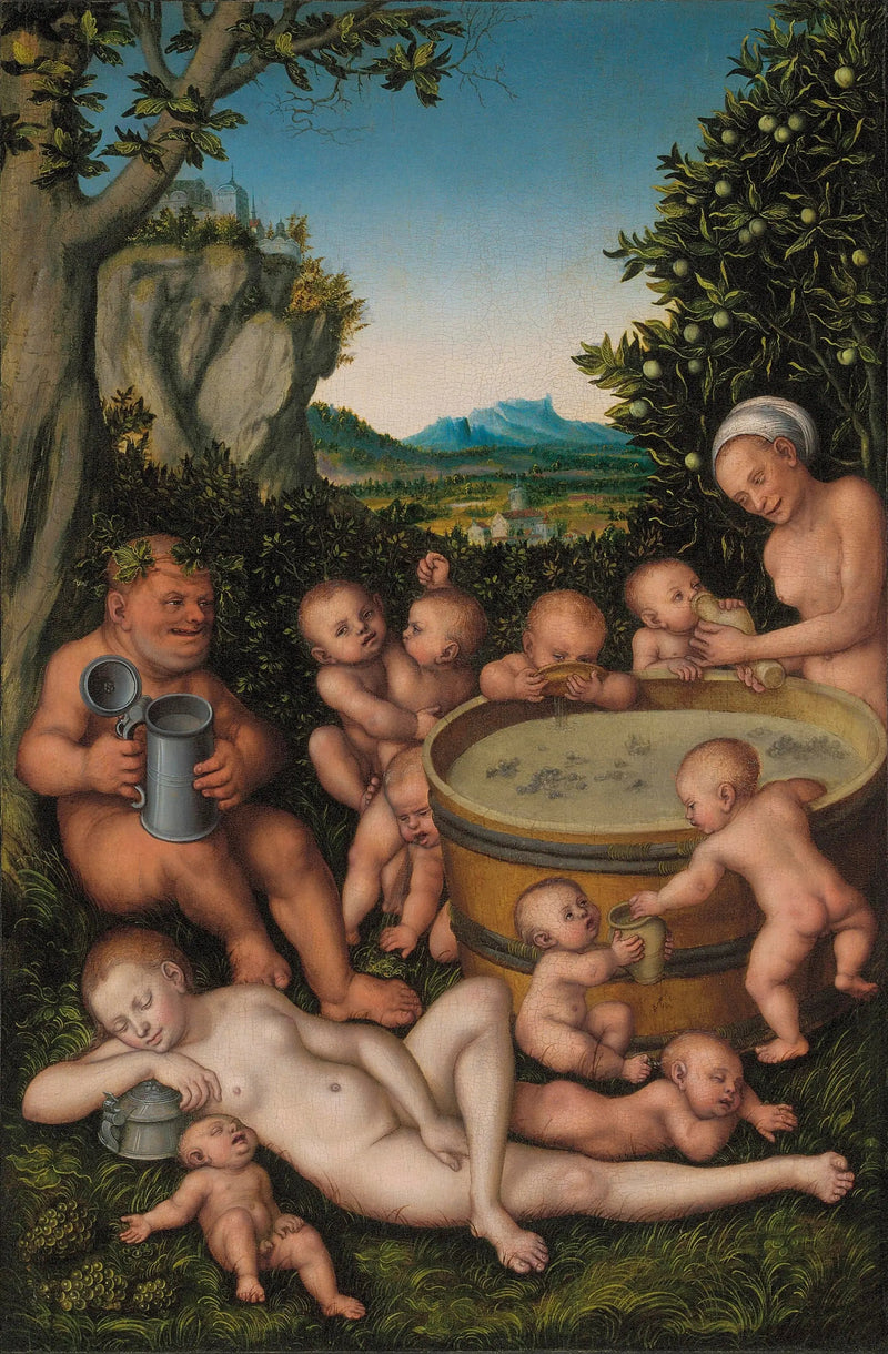 Bacchus ved vinbøtten - Lucas Cranach den eldre