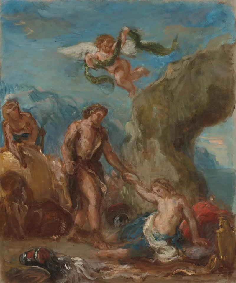 Bacchus og Ariadne (Skisse for «Høsten» fra «De fire årstider») - Eugène Delacroix