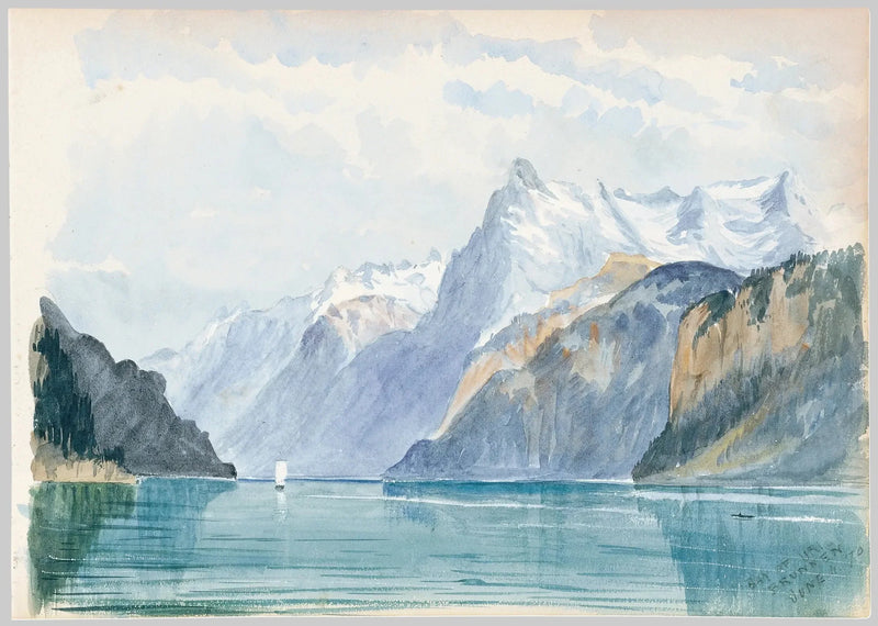 Uri-bukten, Brunnen (skissebok Sveits 1870) - John Singer Sargent