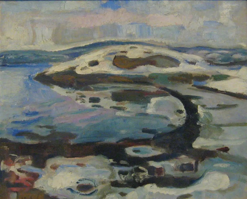Bukt nær fjorden om vinteren - Edvard Munch