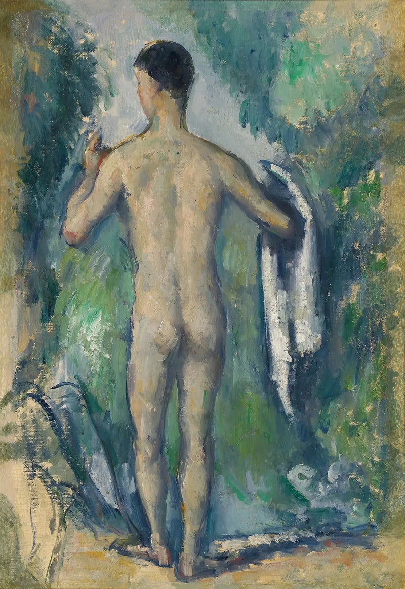 Stående bader, sett bakfra - Paul Cézanne