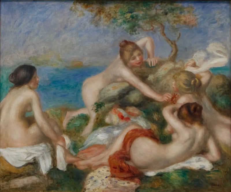 Badere med krabbe - Pierre-Auguste Renoir
